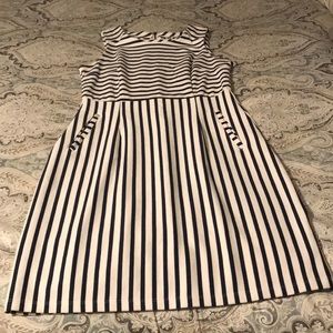 Blue and white dress with pockets